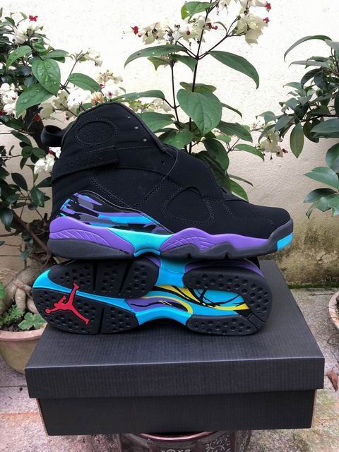 Air Jordan 8 Men's Shoes Black Purple Blue AJ8 Sneakers-01